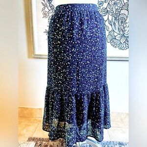 floral/metallic thread skirt